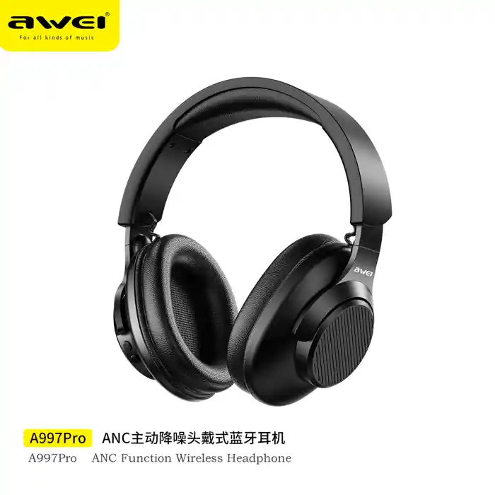 AWEI A997BL PRO ANC Wireless Bluetooth Headphones Foldable Sports Headphones with Microphone Gaming Music Headphones 300mAh